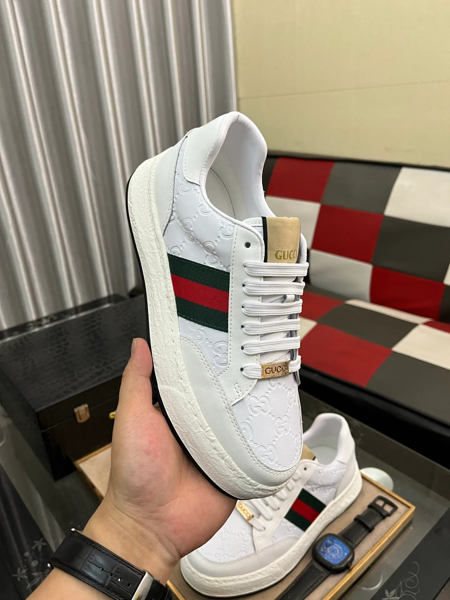 Men's shoes 💰420⌚️⌚️ (GUCCI-Gucci) luxury brand sports and casual shoes, imported original material, sheepskin lining, high-end and comfortable, original outsole is light and wear-resistant! Purely handmade, details determine quality! 38-442️⃣colors available